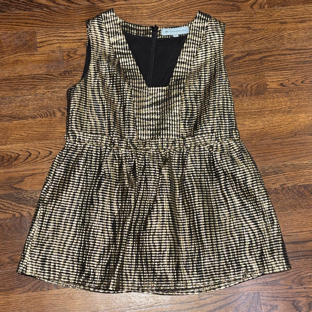 Gold and Black Sleeveless tunic top